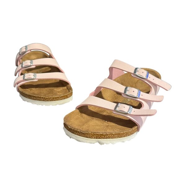 Birkenstock Shoes - Birkenstock Florida Fresh Brushed Rose 3 Straps Sandal Womens, Size 39